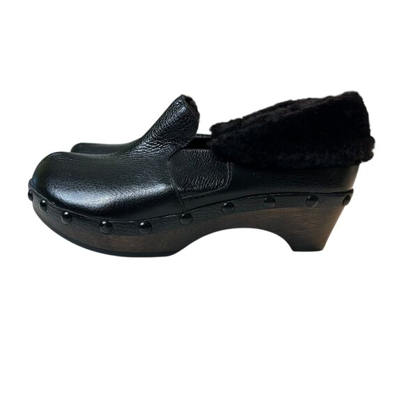 Jax & Bard Kingfield Clogs Black Leather Studded Sherling Women EU 37 US Sz 7 - Picture 4 of 11